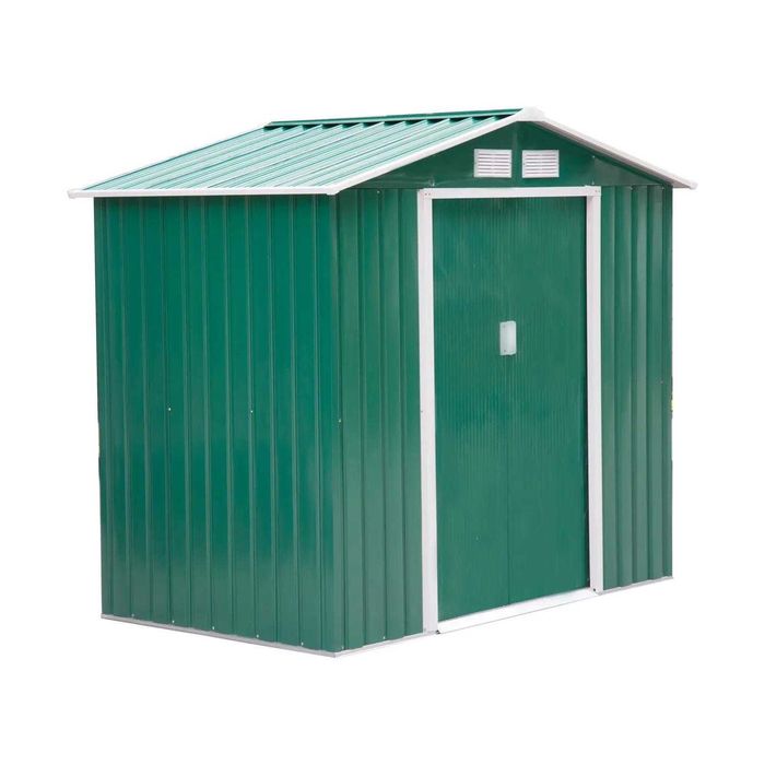 Abrigo exterior em aço galvanizado 213x130x185 cm com 4 janelas