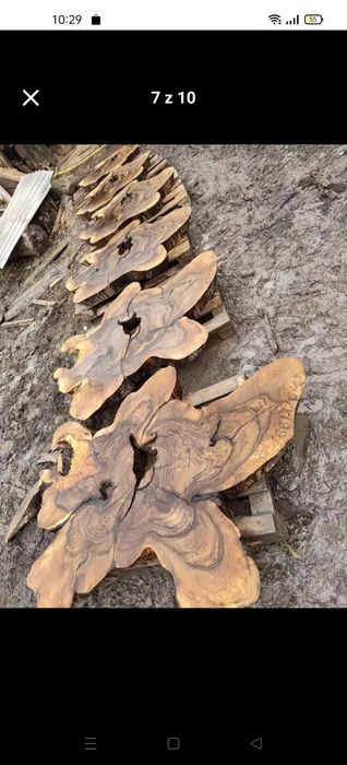 Ogromne plastry na stół lustro monolity orzech jesion czeczota klon