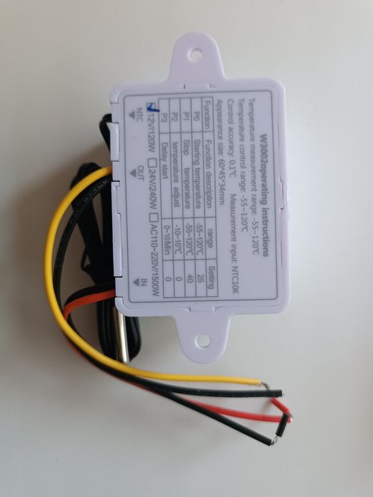 Терморегулятор W3230 W3002 живлення 12 В 220В 10A акваріум