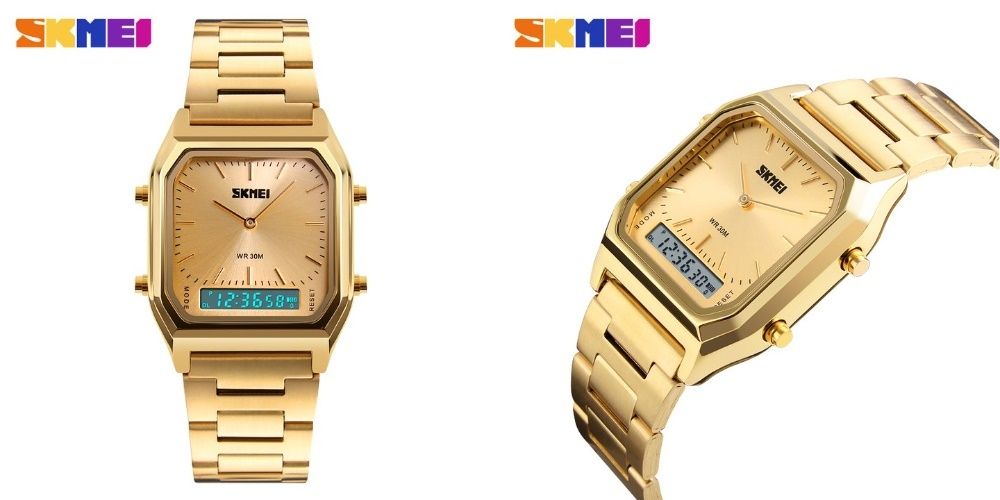 Elegancki ZEGAREK MĘSKI SKMEI Bransoleta Stal 304