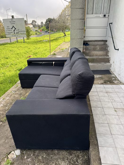 sofa chaise longe preto