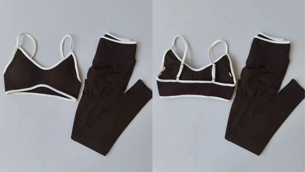 Костюм для спорту фітнесу лосини та топ з ефектом пуш ап