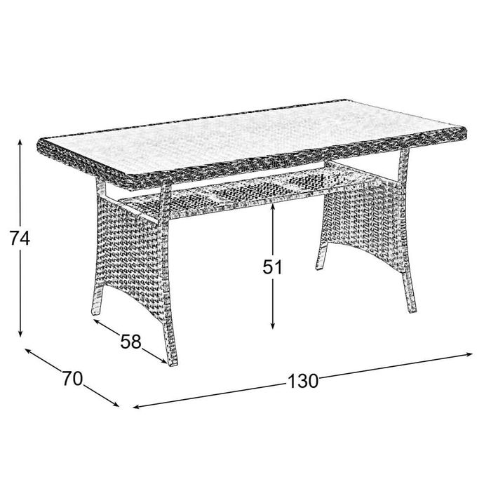 Stół ogrodowy technoratan szary