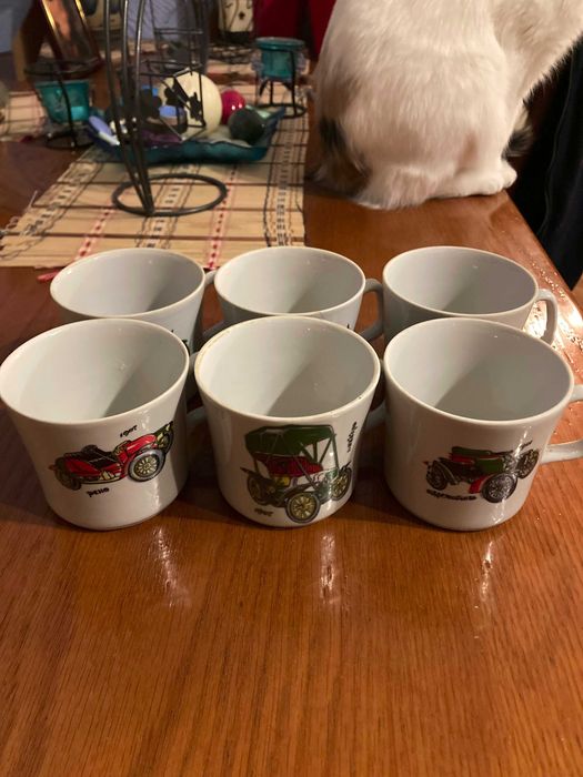 Чашки 6 шт набор с рисунками машин