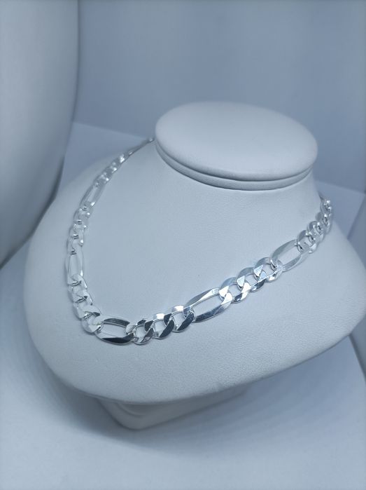 Srebrny łańcuszek próba 925 długość 60 cm splot figaro
