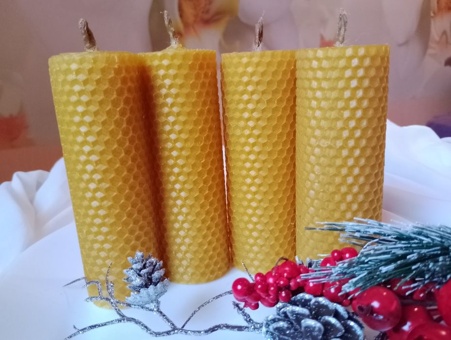 Свічки, свечи воскові з вощини, ручної роботи