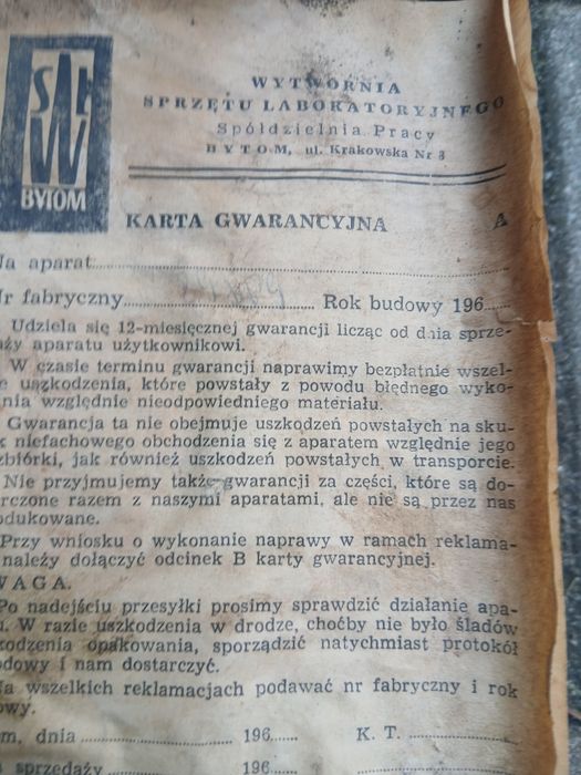 Cisnieniomierz,1960r.