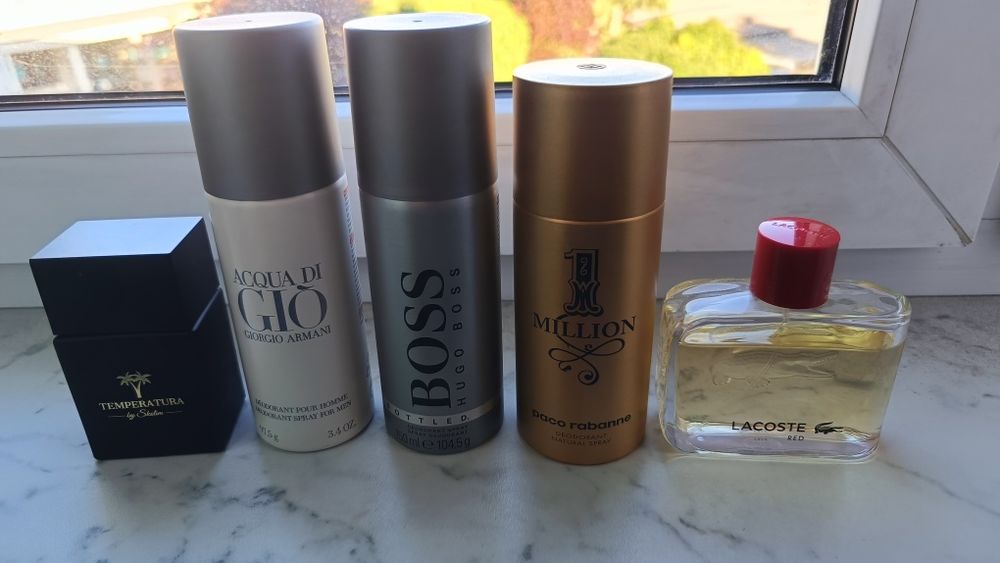 DEO Hugo Boss+ Paco Rabanne+ Lacoste+ Skolim+Armani Acqua di Gio