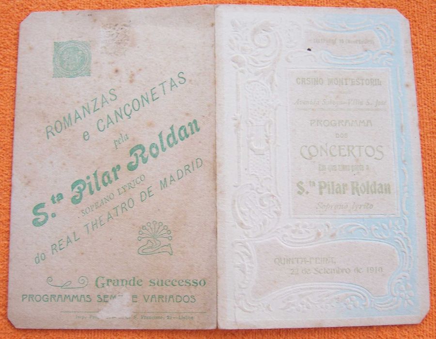 Programa de Concertos Casino Mont' Estoril 1910