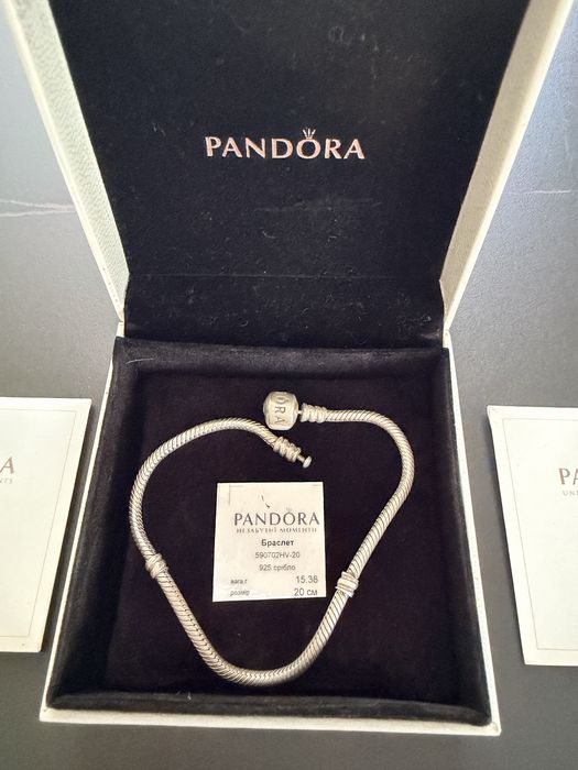 Браслет ланцюжковий PANDORA оригінал Пандора та шарми намистини до нього