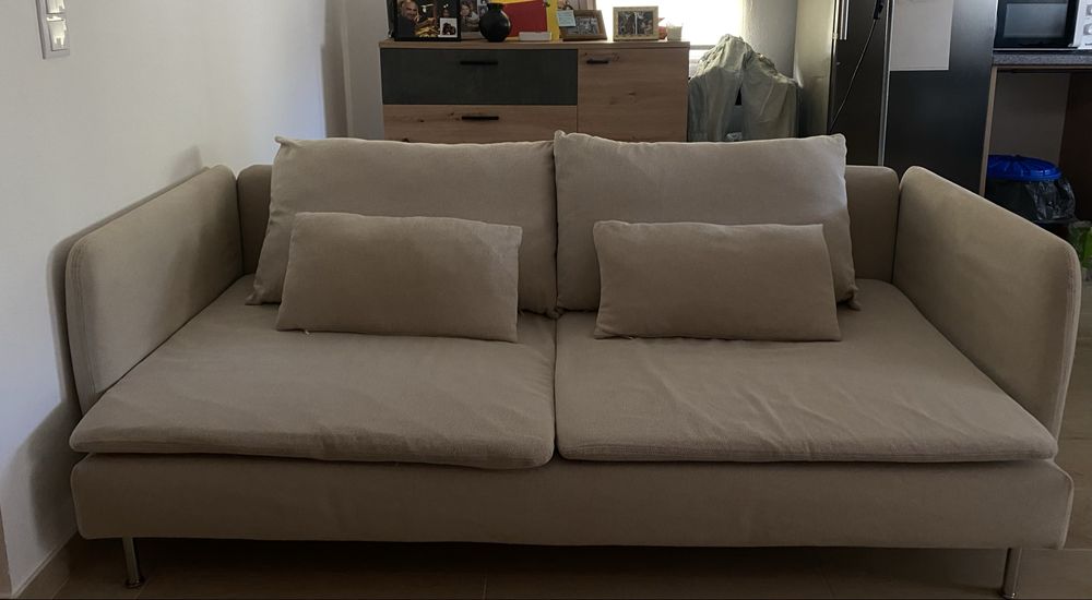 Sofá bege ikea 3 lugares