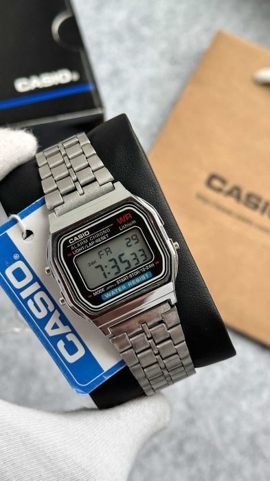 Годинник Vintage A159 silver-black | касіо A168 | часы касыо A158