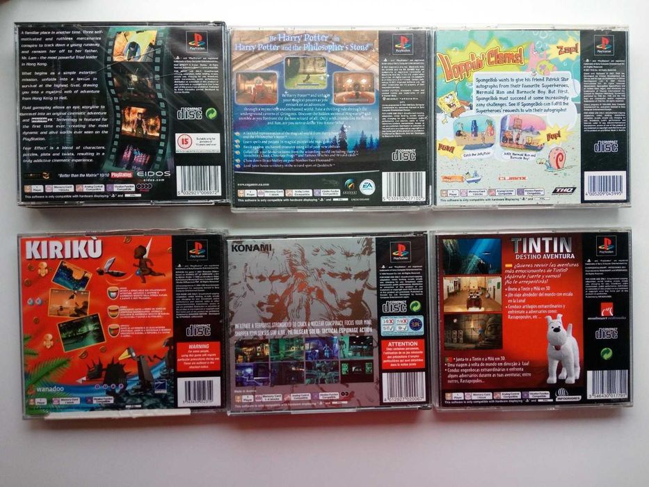 PS1 Jogos - Tintin, Fear Effect, Spongebob