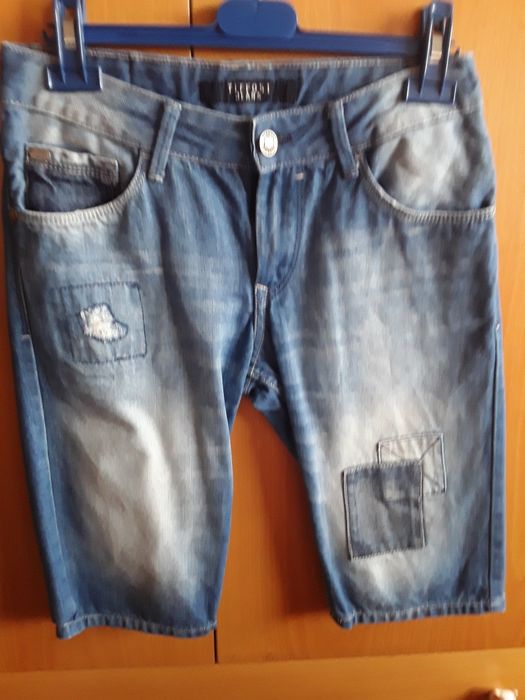 Bermudas de algodão, estilo desgastado