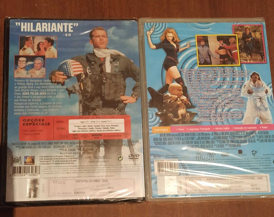 Pack DVD comédia - Ases pelos ares + Austin Powers selados