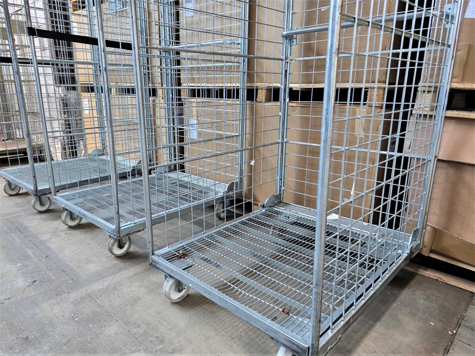 Wózek DUŻY Transportowy Magazynowy Gniazdowy Kurierski Siatkowy Kosz Rollkontener 80x100x190cm