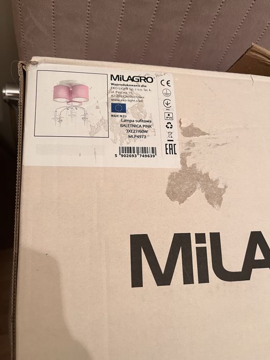 Lampa z rozowymi kloszami i baletnicami