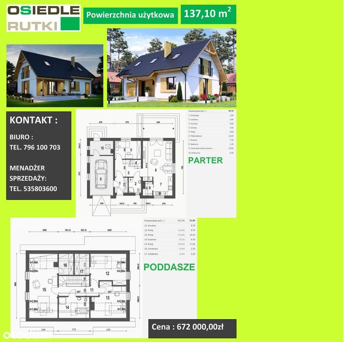 Domy - stan deweloperski | 52–152 m² |działki 500–700 m2|różne ceny