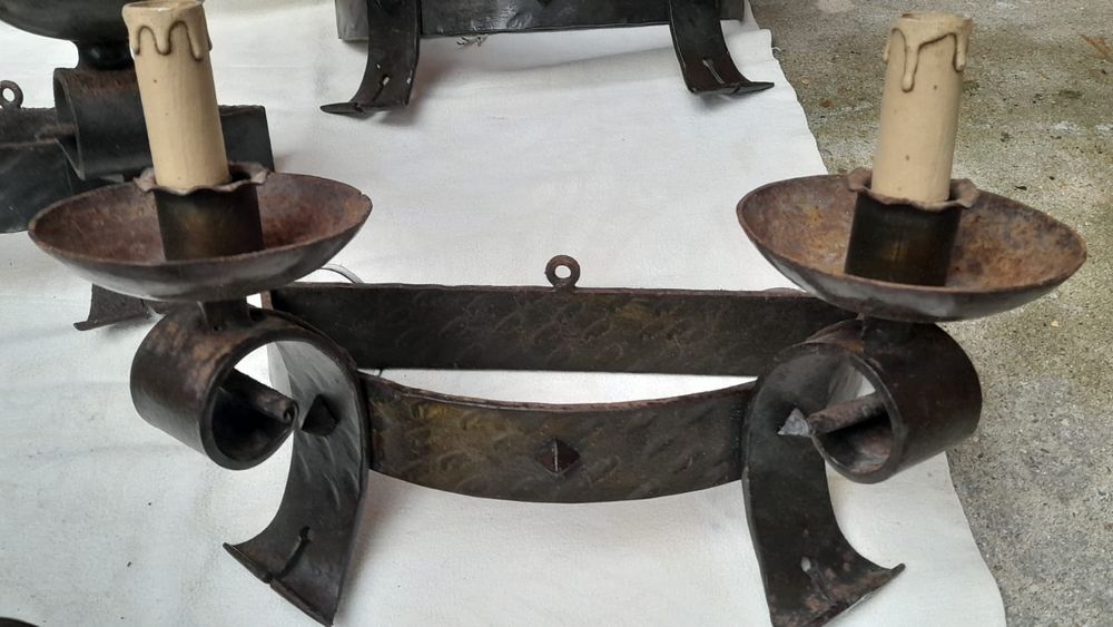 Apliques de Parede em Ferro Forjado - Estilo Medieval