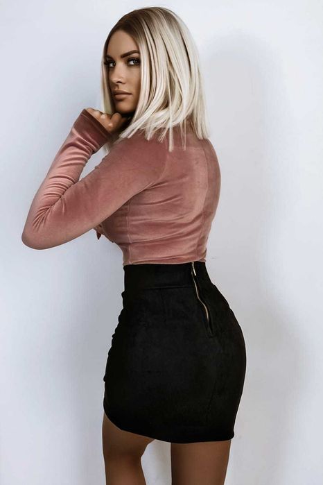 Bluzka golf różowa welurowa M/L