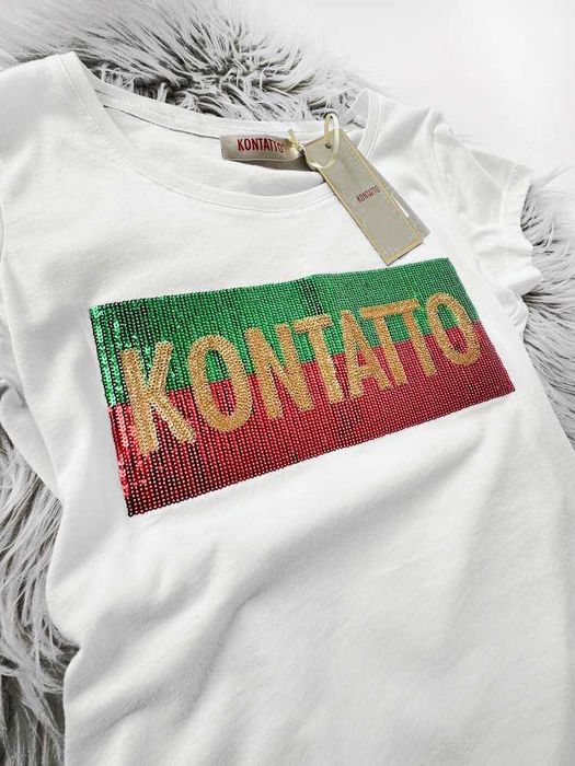 Футболка біла трикотажний топ Kontatto, Італія XS S