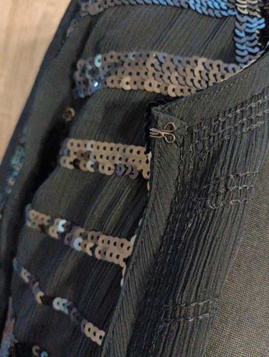 Bluzka damska narzutka cekinowa na Sylwestra czarna rozmiar S 36