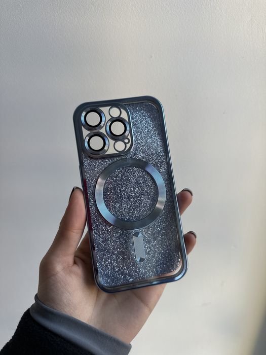 Etui brokat niebieskie z MagSafe do IPHONE 15 PRO