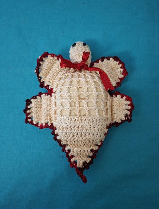 Tartaruga de Crochet para sabonete, vintage