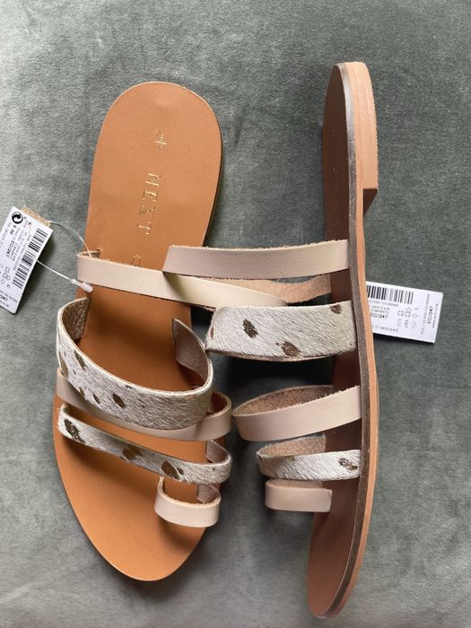 NEXT piękne skórzane klapki NOWE 39