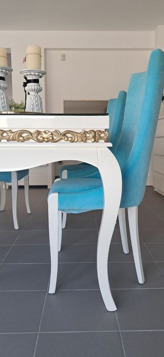 Mesa de jantar branca lacada como nova