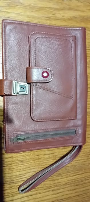 Zestaw , męska torebka lata 70 i saszetka na mapy