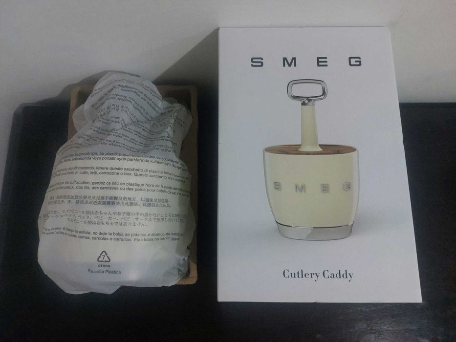 SMEG Suporte para Talheres - Creme - Novo
