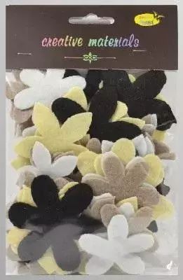 Kwiatki z filcu tonacja czarno-szara 60szt. Nowy Produkt