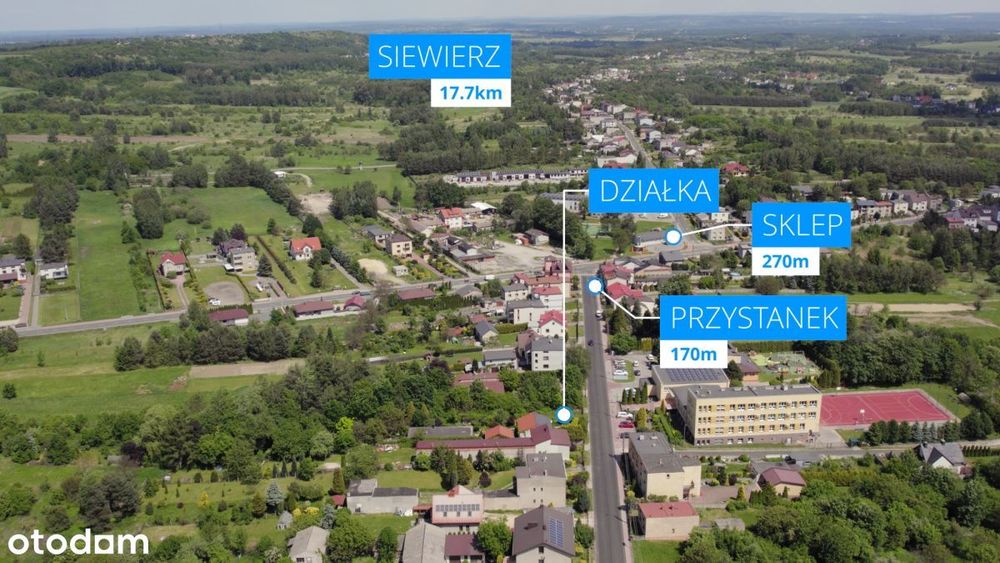 Działka pod budowę domu w zielonej okolicy .