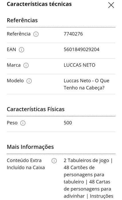 Jogo do Lucas Neto O que tenho na cabeça