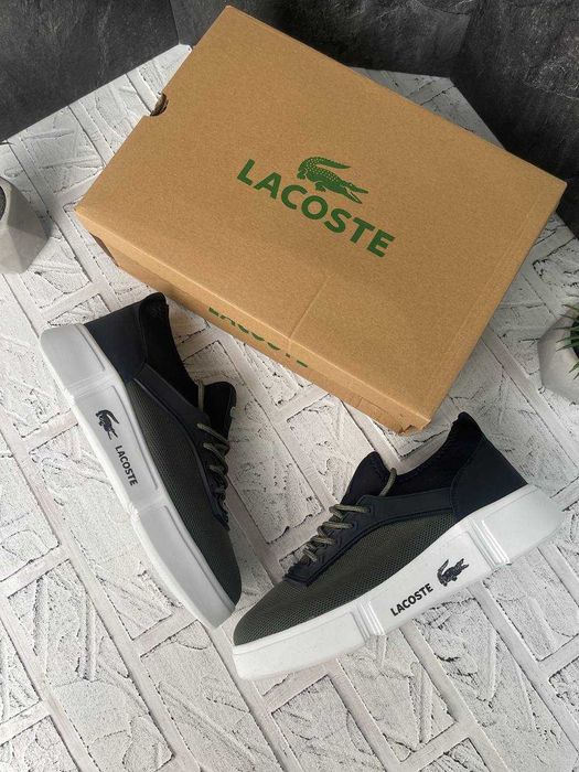 ЗНИЖКА‼️41 (26,5 см) кросівки LACOSTE кеди в сіточку лакоста хакі