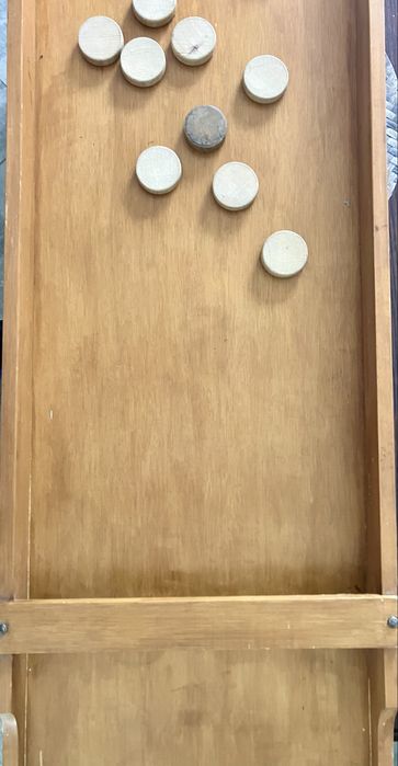Shuffleboard currling drewniana stara gra