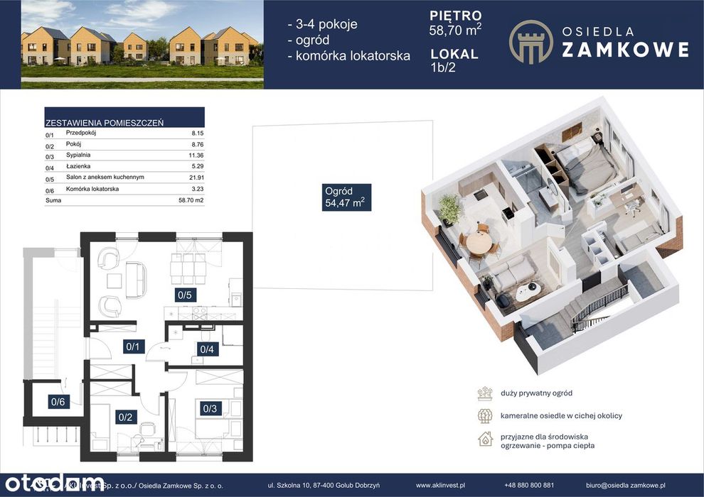 NOWY Energooszczędny Apartament z Ogrodem | 40min Toruń Golub-Dobrzyń