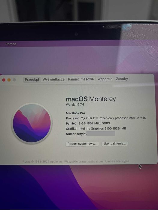 Macbook Pro Retina 13 cali 2015 SSD 125GB