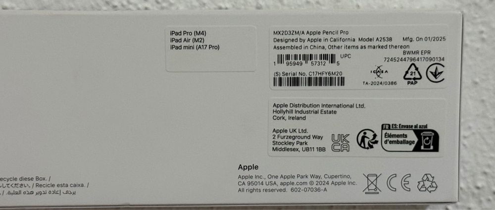 Caneta apple pencil pro