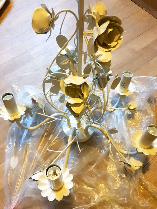 Nowy żyrandol rustykalny lampa wisząca ecru