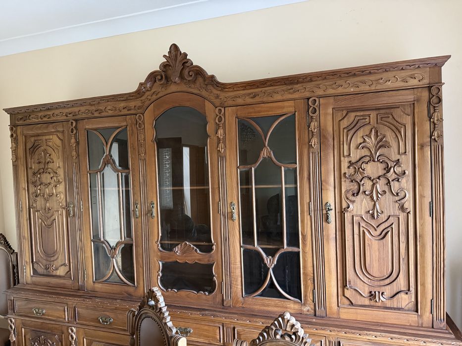 Mesa de sala mais movel cristaleira