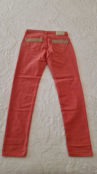 Calças de ganga skinny, Mango, coral, tamanho 36