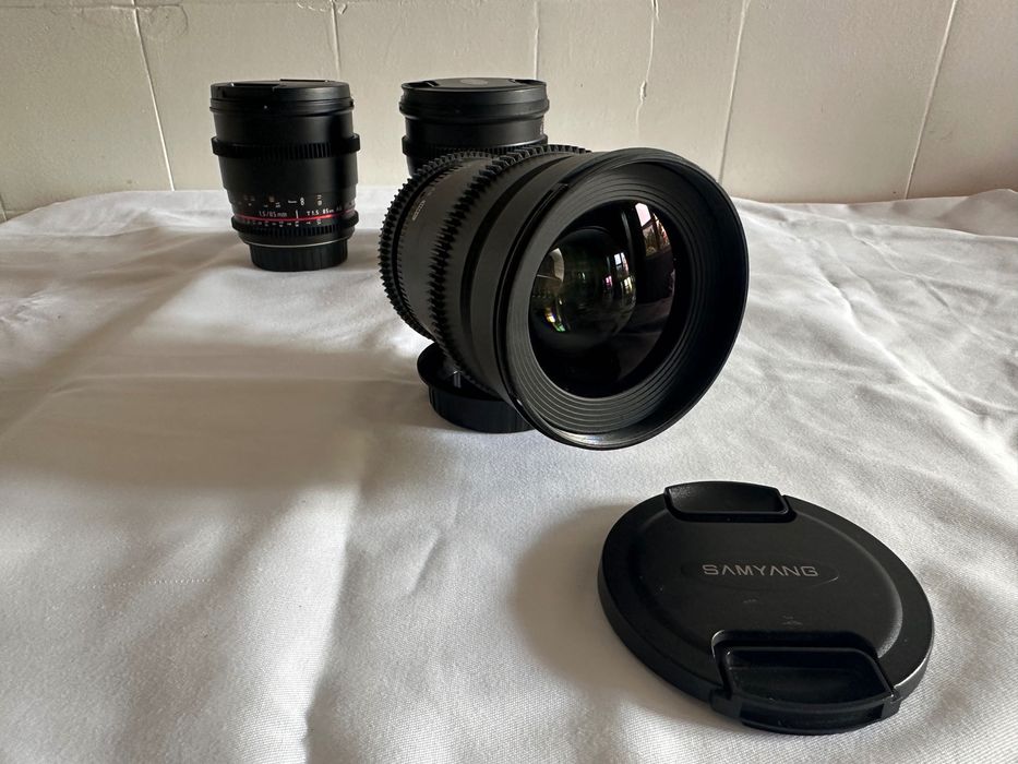 Kit 5 Lentes Cinema Samyang VDSLR + Mala de Transporte (Como Novas)