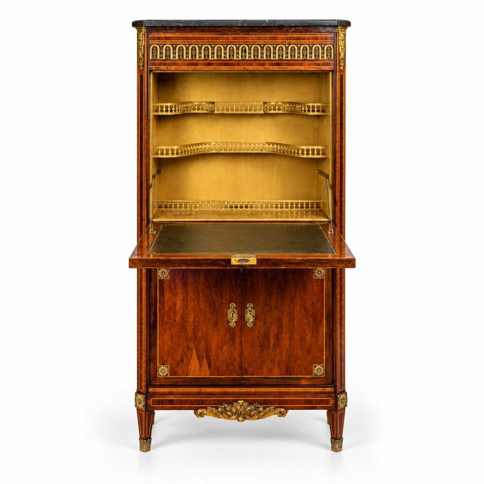 Escrivaninha Abattant Napoleão III em Pau-Santo e Bronze | França, Séc. XIX