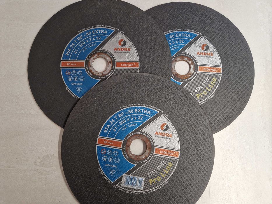 Tarcza do cięcia metalu stali ANDRE 300 x 3 x 32 mm (3 sztuki)