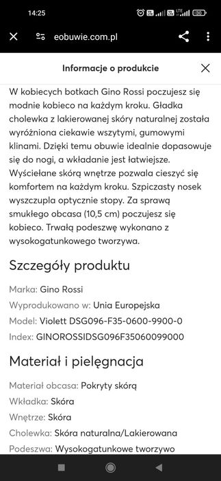 Czarne lakierowane botki szpilki Gino Rossi Violett 39