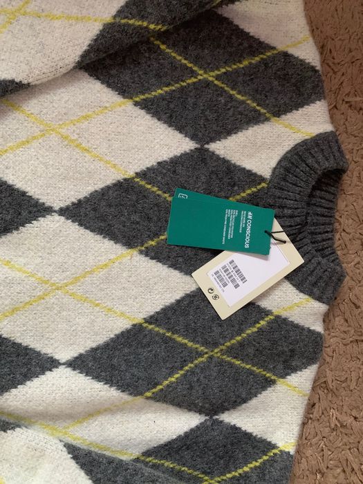 Nowy sweter H&M Pringle S-L romby jakość premium