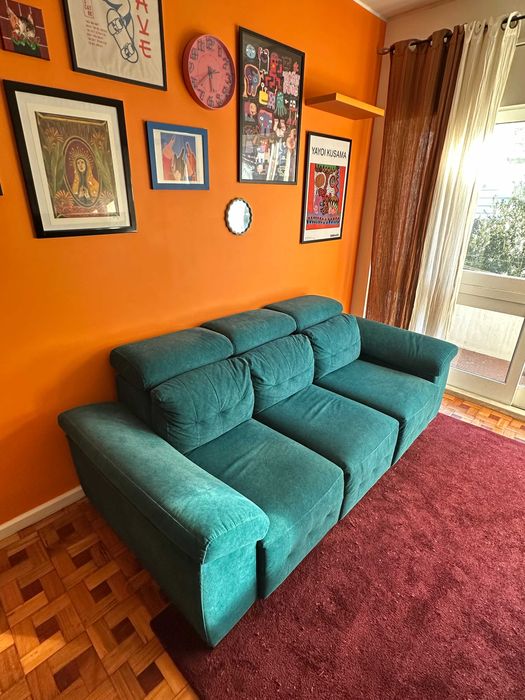 Sofá-cama com tecido anti gato, fabricado pela loja OK Sofás.