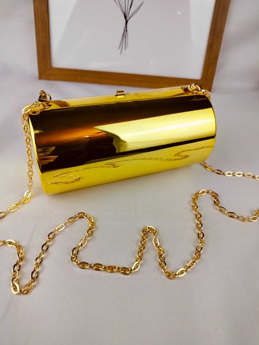 Nowa złota kopertówka beczułka nietypowa oryginalna modna